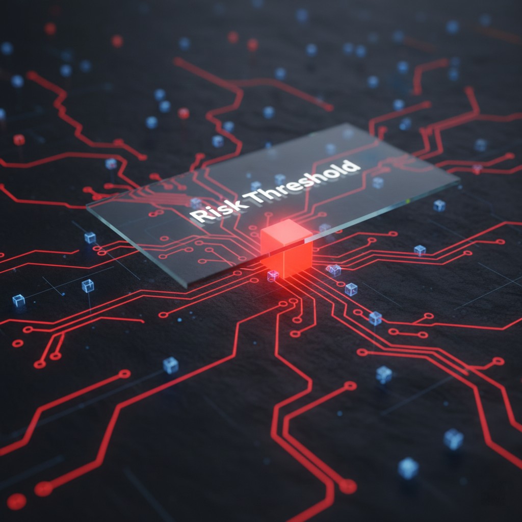 2026 AI credit model visualising discrete state recognition and the credit threshold effect.