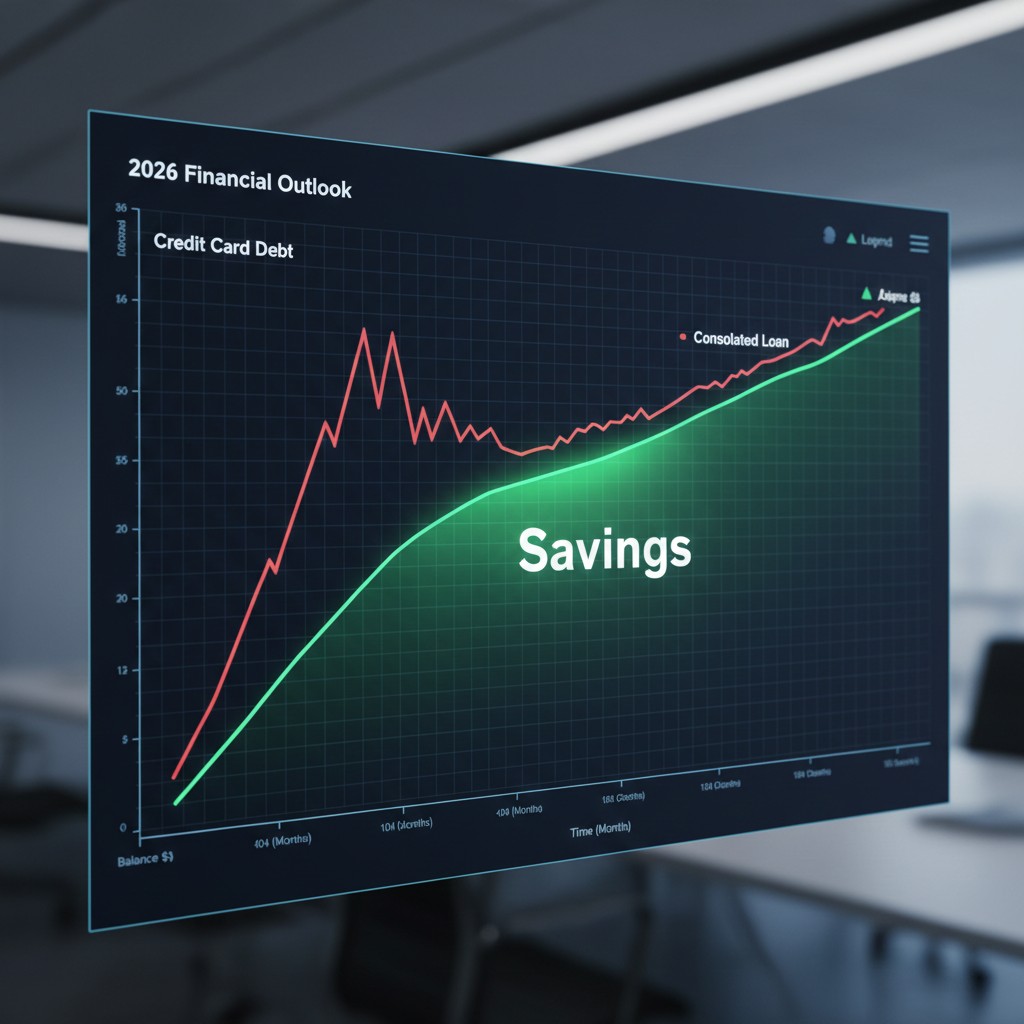 Debt consolidation interest savings visualization 2026