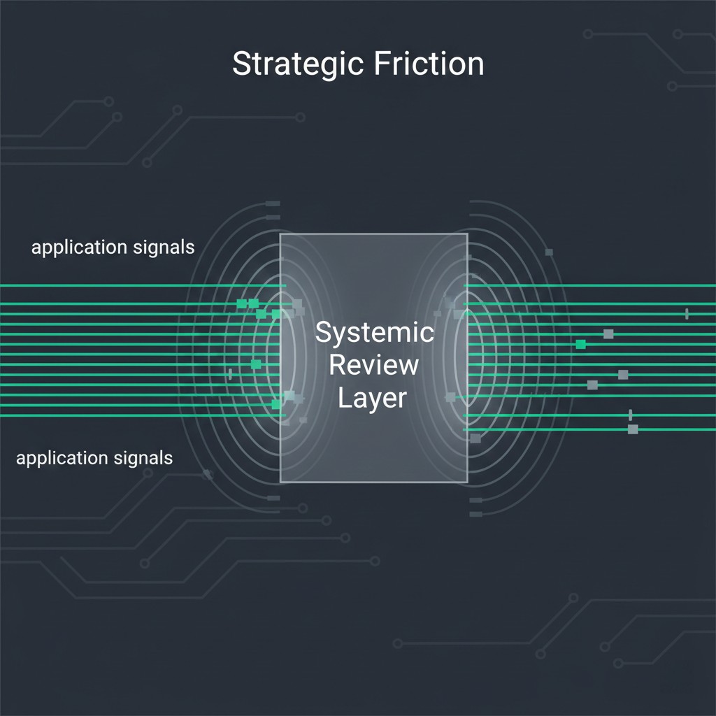 Diagram illustrating Strategic Friction and inquiry density calibration in 2026 systemic auditing.