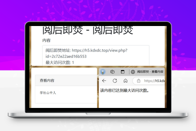 [亲测可用]阅后即焚系统网站源码-学社山中人