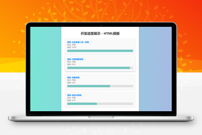 [亲测可用]项目开发进度展示页面（带后台）－HTML模板-学社山中人